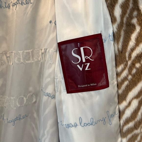 Gorsuch faux brown zebra fur long coat 14/XL - Picture 12 of 12